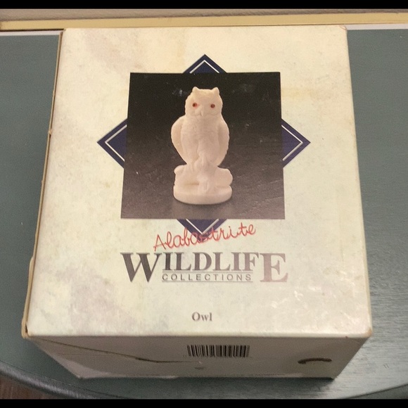 Alabastrite white Snow Owl with red eyes - Picture 6 of 13